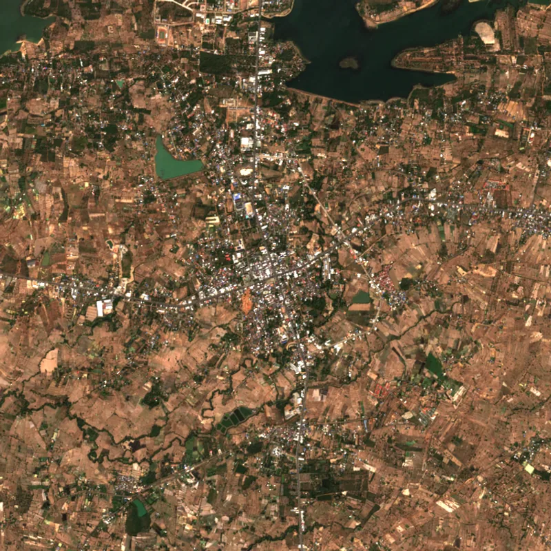 ภาพสีจริง Sentinel-2 ของอำนาจเจริญ Jan 9, 2018