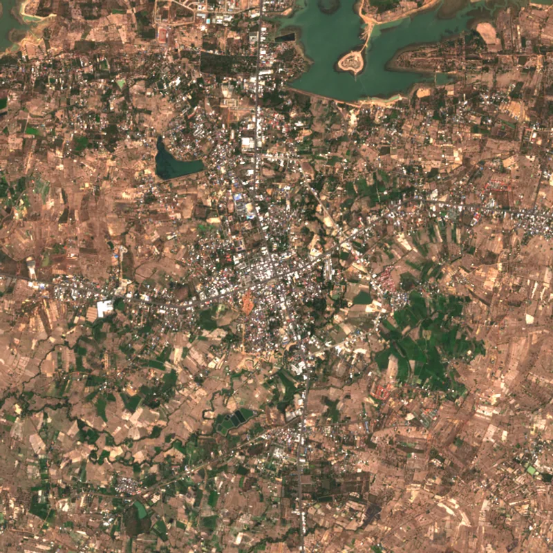ภาพสีจริง Sentinel-2 ของอำนาจเจริญ Feb 23, 2020