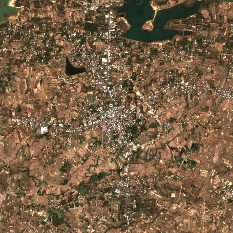 ภาพสีจริง Sentinel-2 ของอำนาจเจริญ Feb 12, 2021