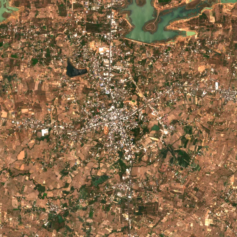 Latest Sentinel-2 image of Amnat Charoen, 25 Mar 2025