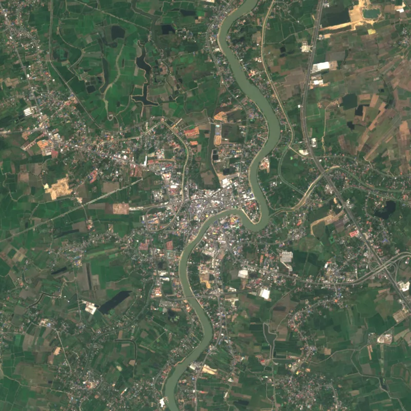 ภาพสีจริง Sentinel-2 ของอ่างทอง Feb 6, 2018