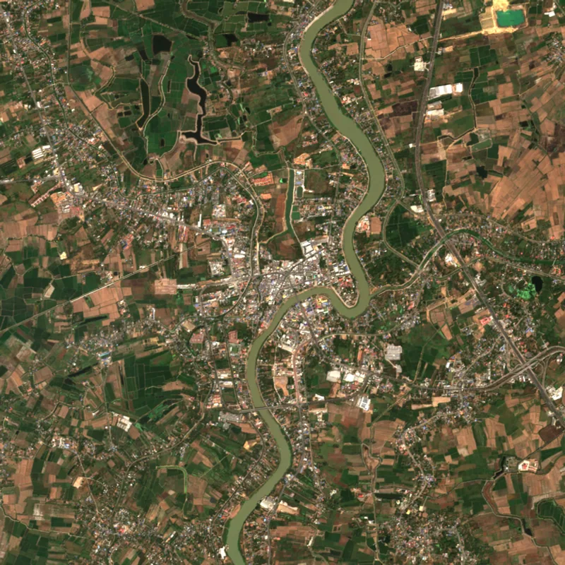 ภาพสีจริง Sentinel-2 ของอ่างทอง Feb 5, 2021
