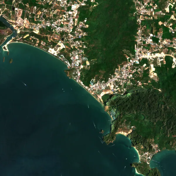 ภาพสีจริง Sentinel-2 ของอ่าวนาง กระบี่ Mar 23, 2019