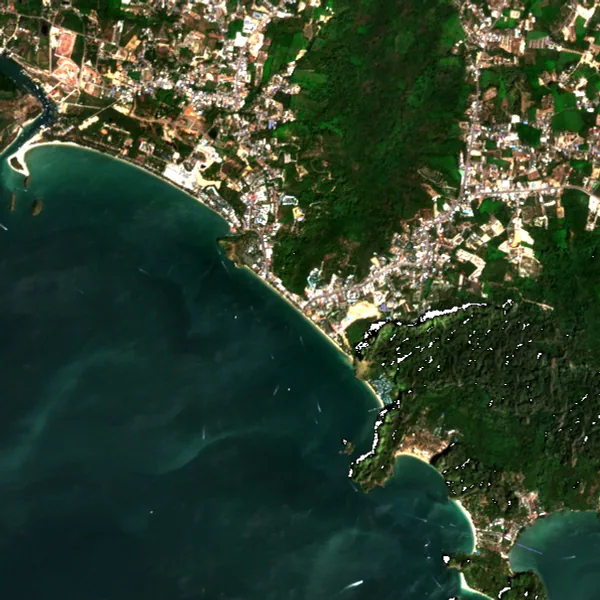 ภาพสีจริง Sentinel-2 ของอ่าวนาง กระบี่ Feb 26, 2020