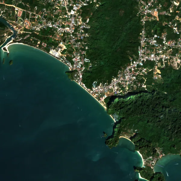 ภาพสีจริง Sentinel-2 ของอ่าวนาง กระบี่ Jan 16, 2022