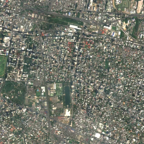 ภาพสีจริง Sentinel-2 ของอโศก กรุงเทพมหานคร Jan 17, 2018