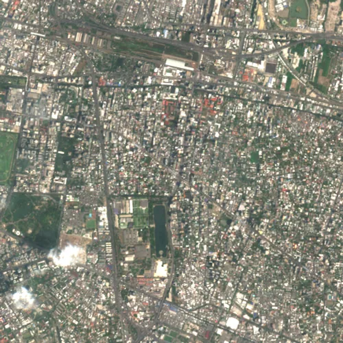 ภาพสีจริง Sentinel-2 ของอโศก กรุงเทพมหานคร Mar 23, 2019