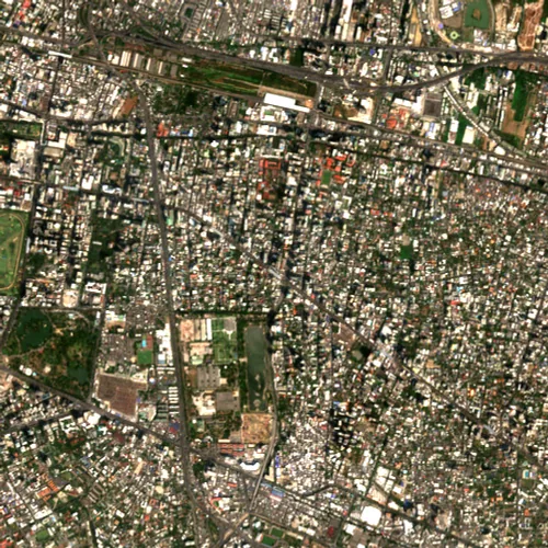 ภาพสีจริง Sentinel-2 ของอโศก กรุงเทพมหานคร Feb 21, 2020