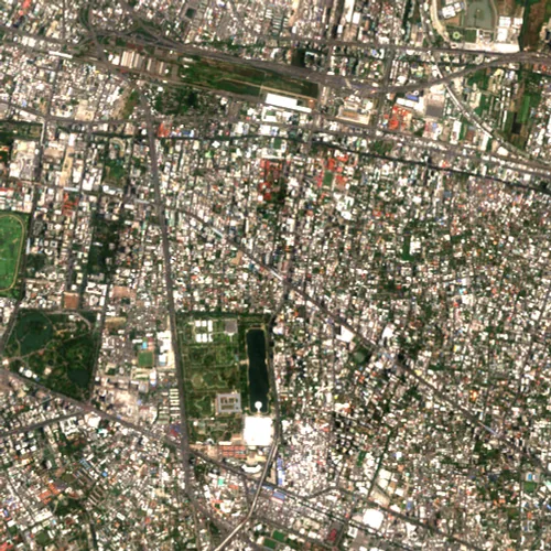 ภาพสีจริง Sentinel-2 ของอโศก กรุงเทพมหานคร Apr 21, 2023