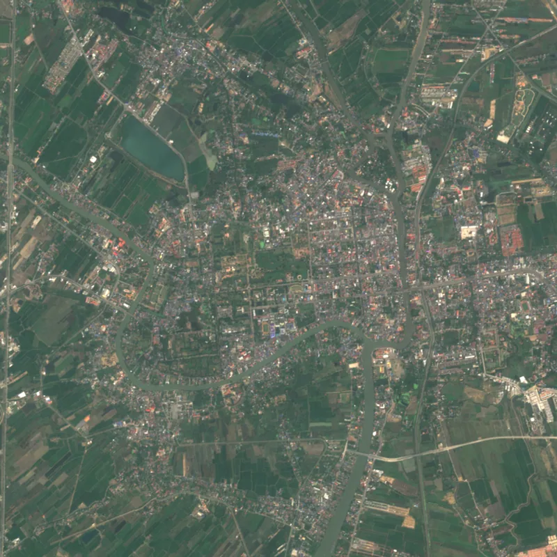 ภาพสีจริง Sentinel-2 ของพระนครศรีอยุธยา Feb 6, 2018