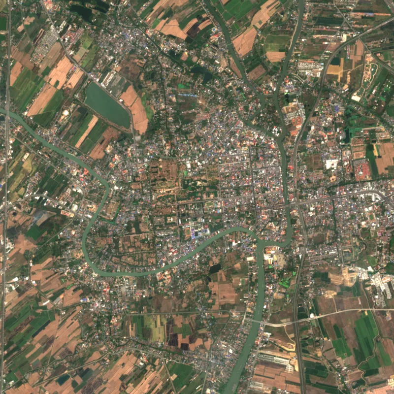 ภาพสีจริง Sentinel-2 ของพระนครศรีอยุธยา Mar 13, 2019