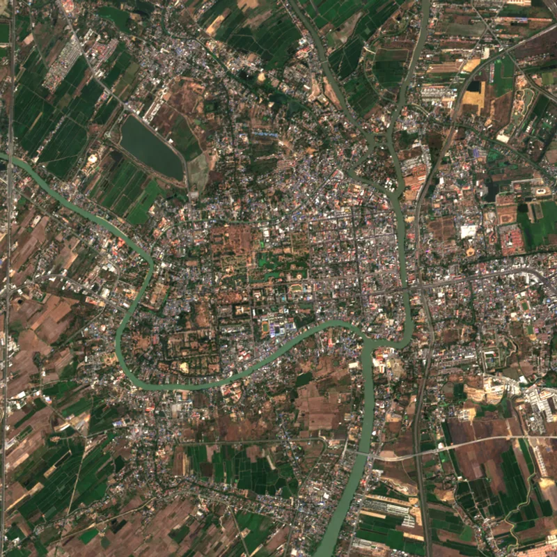 ภาพสีจริง Sentinel-2 ของพระนครศรีอยุธยา Jan 27, 2020