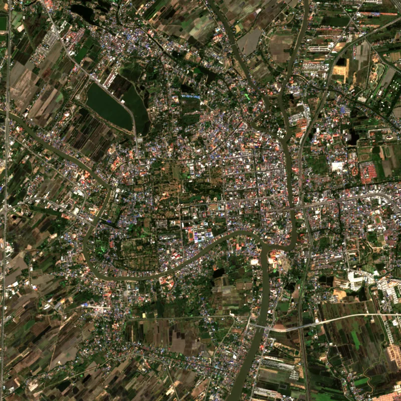 ภาพสีจริง Sentinel-2 ของพระนครศรีอยุธยา Dec 12, 2021