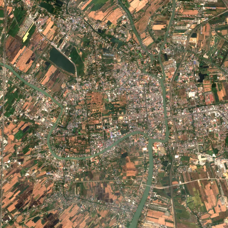 ภาพสีจริง Sentinel-2 ของพระนครศรีอยุธยา Apr 21, 2023