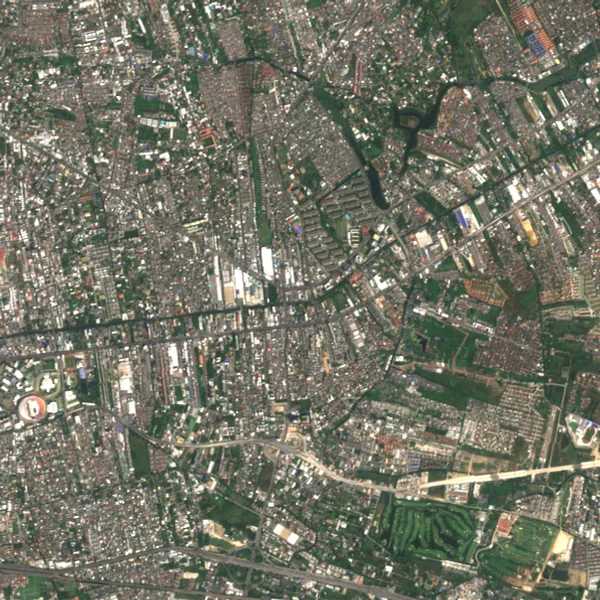 ภาพสีจริง Sentinel-2 ของบางกะปิ กรุงเทพมหานคร Feb 6, 2018