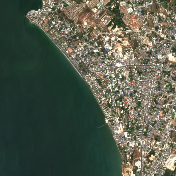 ภาพสีจริง Sentinel-2 ของบางแสน ชลบุรี Mar 13, 2019