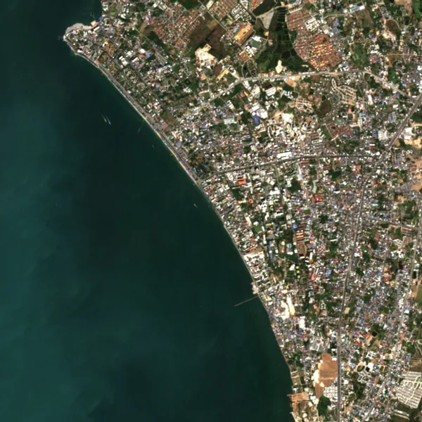 ภาพสีจริง Sentinel-2 ของบางแสน ชลบุรี Dec 12, 2021