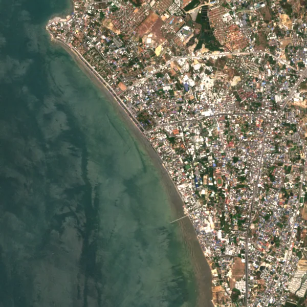 ภาพสีจริง Sentinel-2 ของบางแสน ชลบุรี Apr 21, 2023