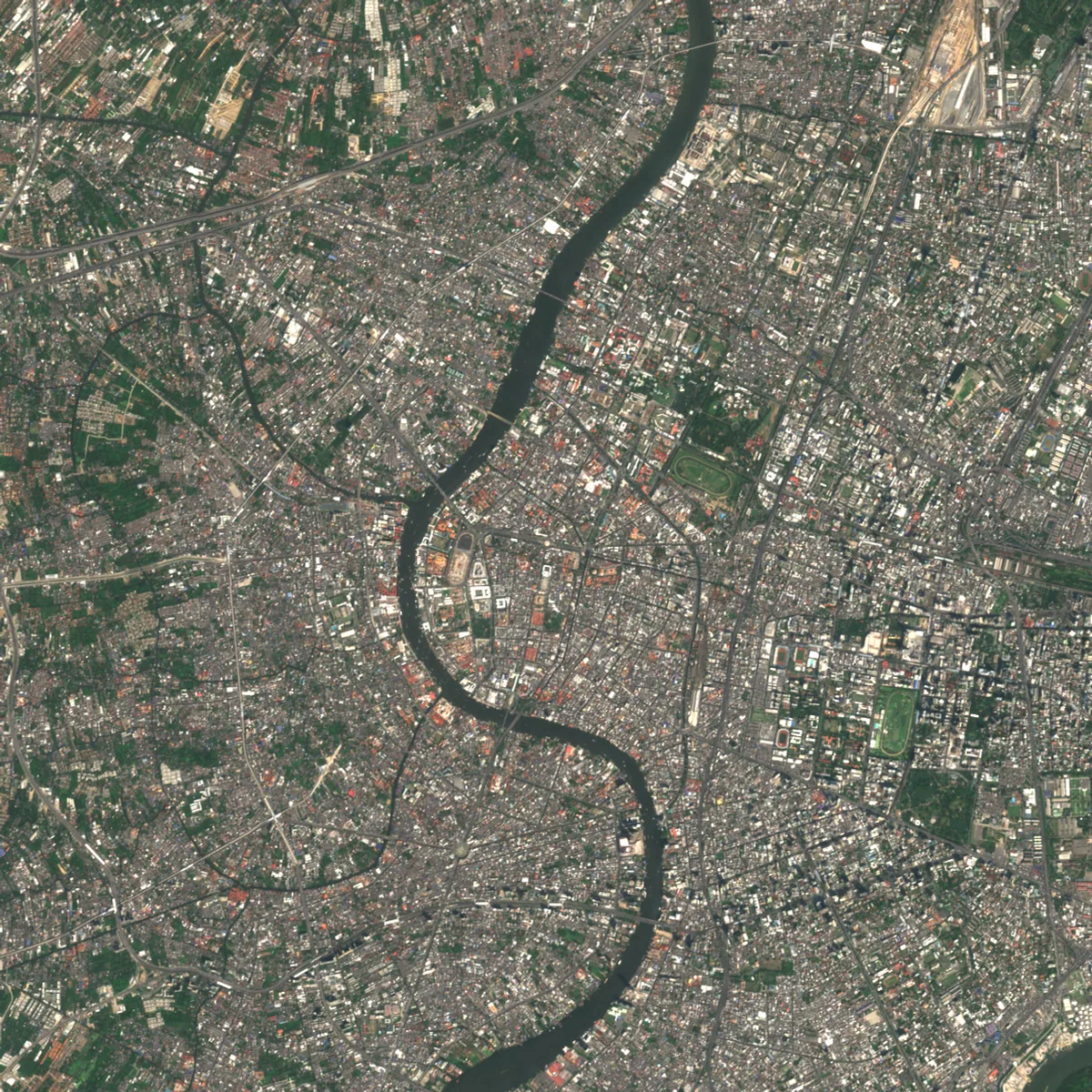 ภาพสีจริง Sentinel-2 ของกรุงเทพมหานคร Feb 6, 2018