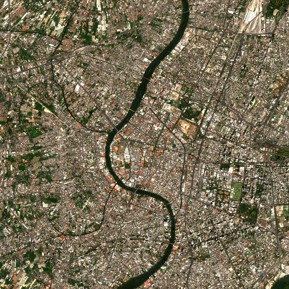ภาพสีจริง Sentinel-2 ของกรุงเทพมหานคร Feb 21, 2020