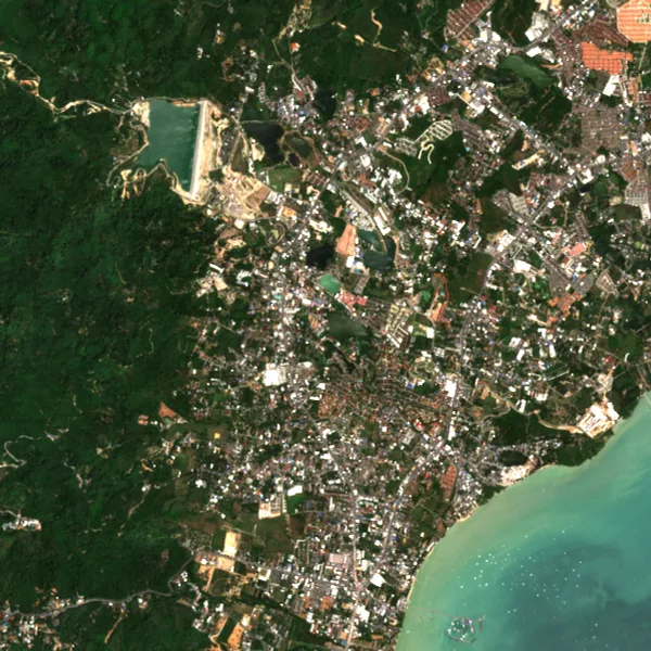 ภาพสีจริง Sentinel-2 ของฉลอง ภูเก็ต Feb 14, 2018