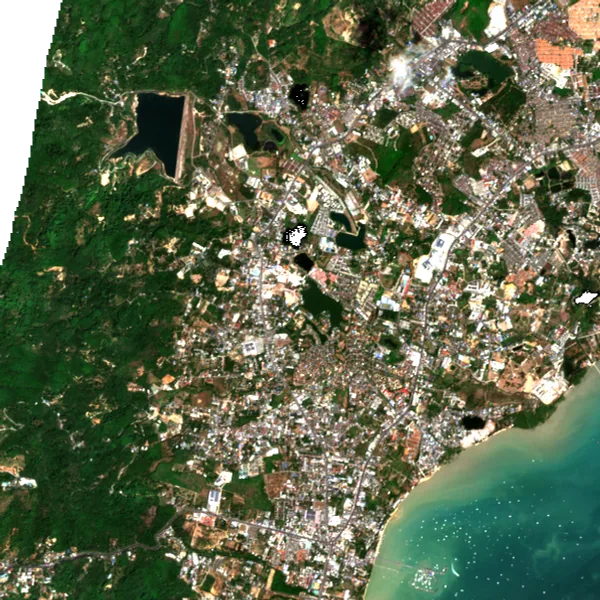 ภาพสีจริง Sentinel-2 ของฉลอง ภูเก็ต Feb 15, 2024