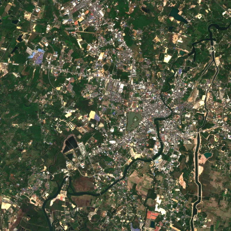 ภาพสีจริง Sentinel-2 ของจันทบุรี Feb 13, 2018