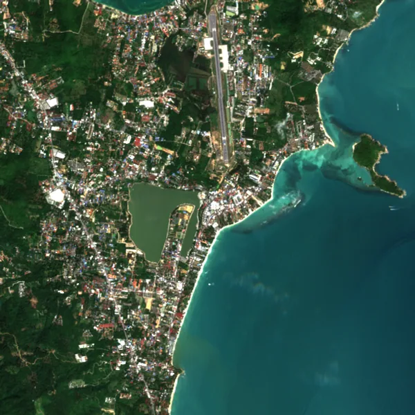 ภาพสีจริง Sentinel-2 ของเฉวง เกาะสมุย สุราษฎร์ธานี Dec 8, 2017