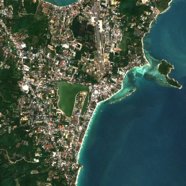 ภาพสีจริง Sentinel-2 ของเฉวง เกาะสมุย สุราษฎร์ธานี Feb 11, 2019