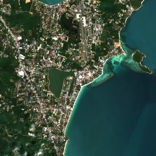 ภาพสีจริง Sentinel-2 ของเฉวง เกาะสมุย สุราษฎร์ธานี Dec 23, 2019