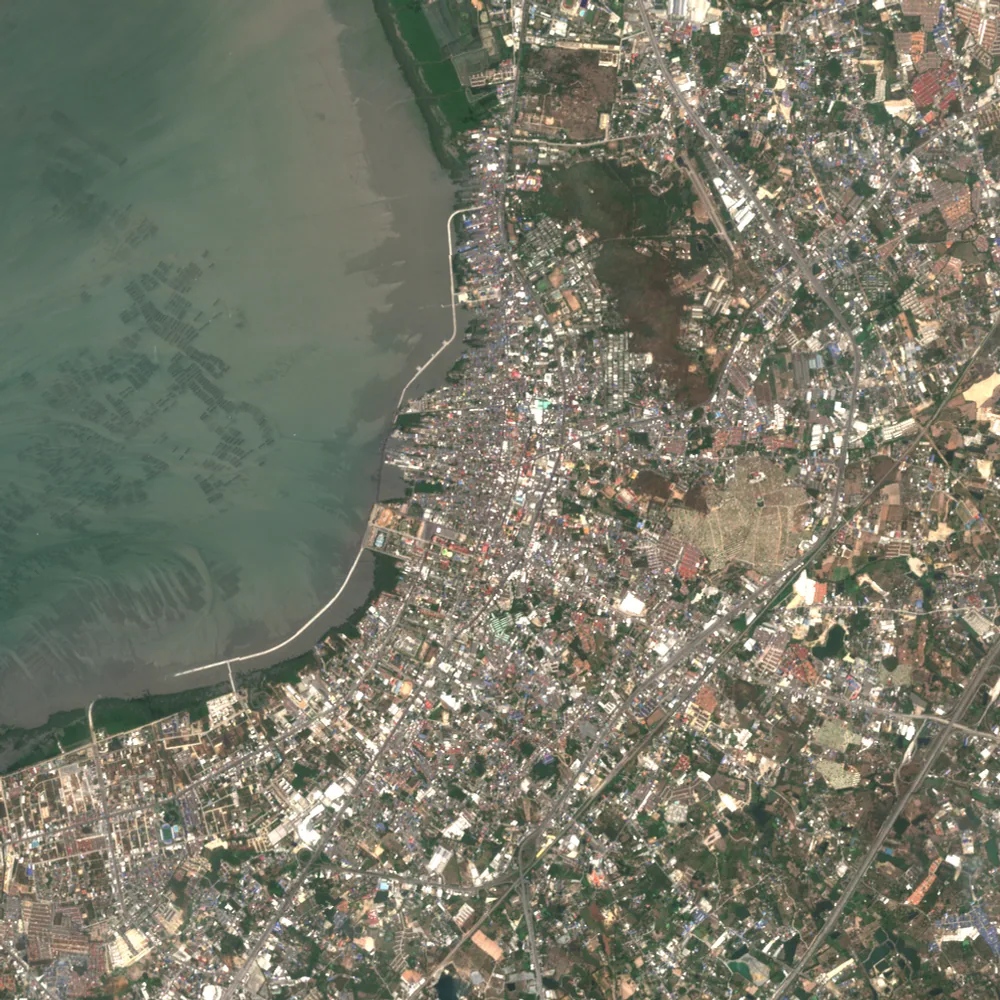 ภาพสีจริง Sentinel-2 ของชลบุรี Mar 23, 2019