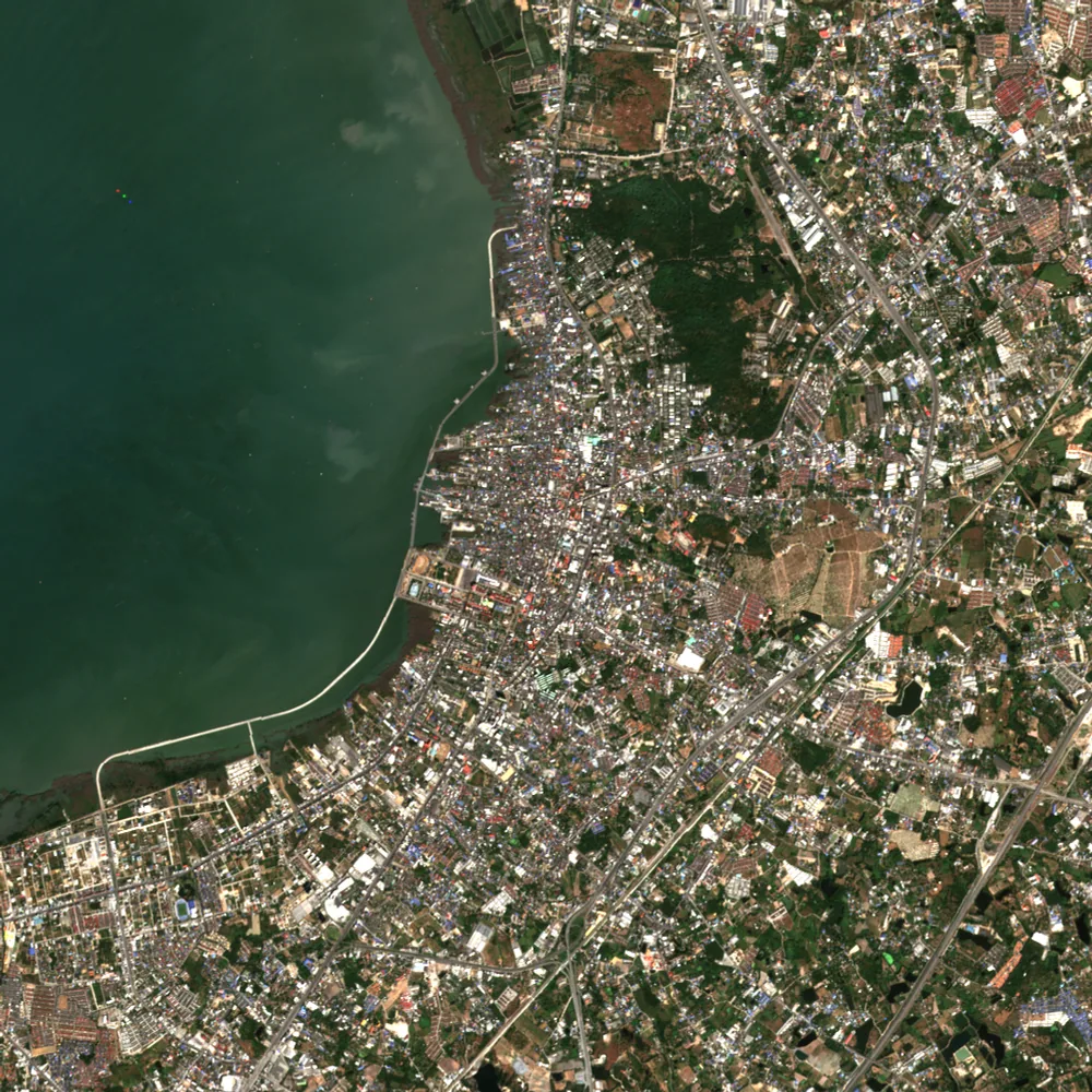 ภาพสีจริง Sentinel-2 ของชลบุรี Dec 12, 2021