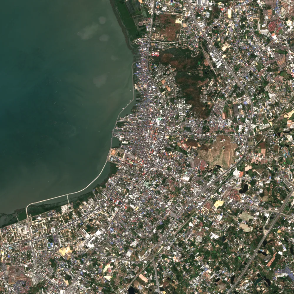 ภาพสีจริง Sentinel-2 ของชลบุรี Jan 1, 2023