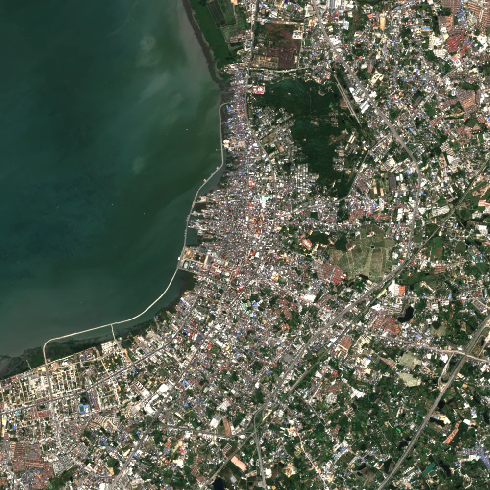 ภาพสีจริง Sentinel-2 ของชลบุรี Dec 1, 2024