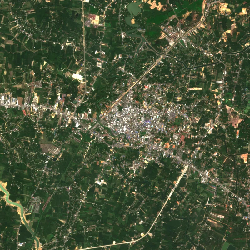 ภาพสีจริง Sentinel-2 ของชุมพร Feb 25, 2021