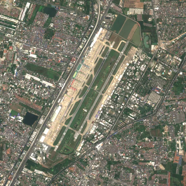 ภาพสีจริง Sentinel-2 ของดอนเมือง กรุงเทพมหานคร Feb 6, 2018