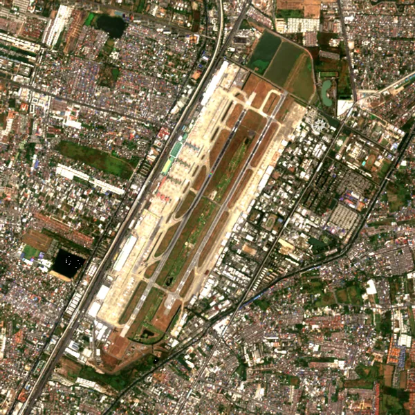 ภาพสีจริง Sentinel-2 ของดอนเมือง กรุงเทพมหานคร Feb 21, 2020