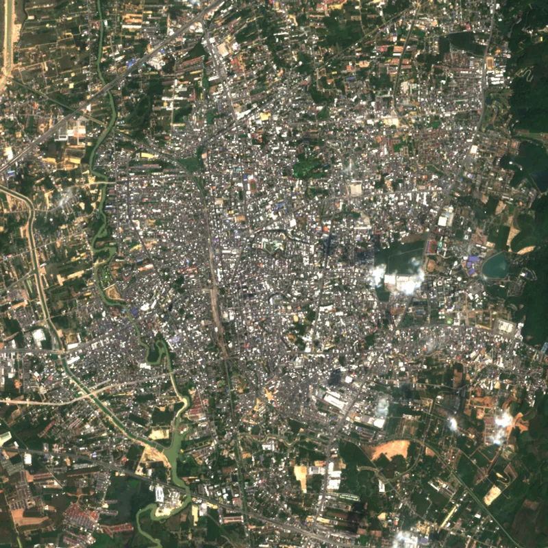 ภาพสีจริง Sentinel-2 ของหาดใหญ่ สงขลา Feb 16, 2018