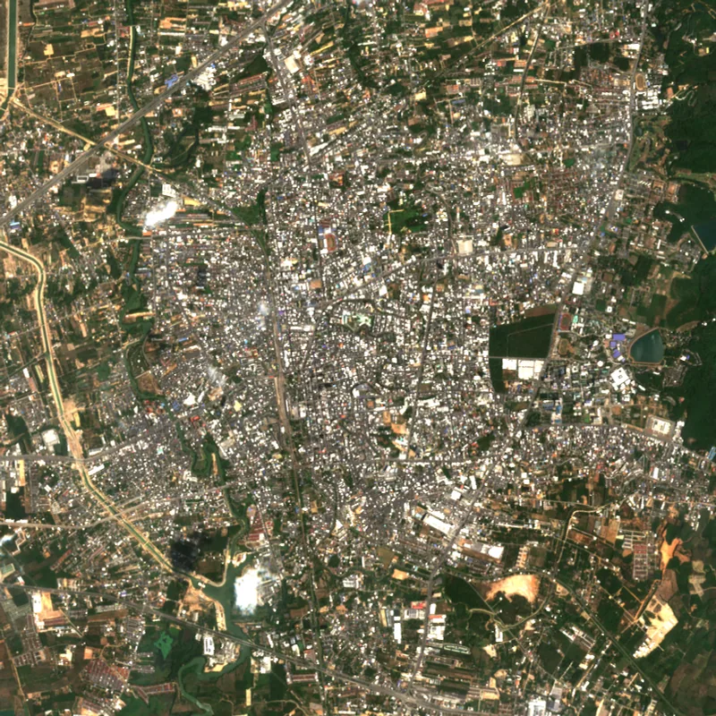 ภาพสีจริง Sentinel-2 ของหาดใหญ่ สงขลา Feb 25, 2021