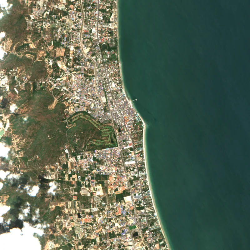 ภาพสีจริง Sentinel-2 ของหัวหิน ประจวบคีรีขันธ์ Mar 18, 2017