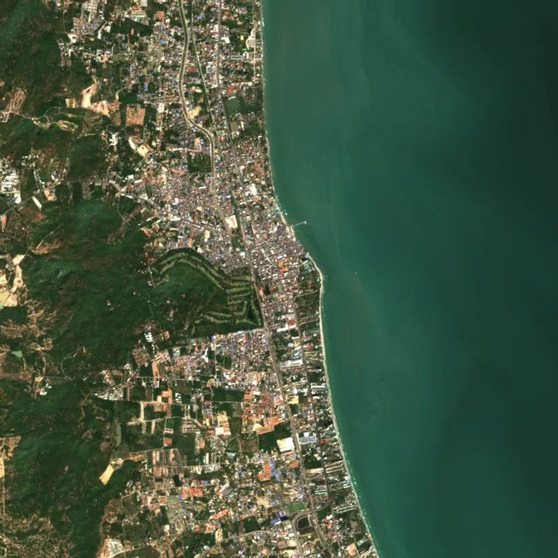 ภาพสีจริง Sentinel-2 ของหัวหิน ประจวบคีรีขันธ์ Dec 23, 2017