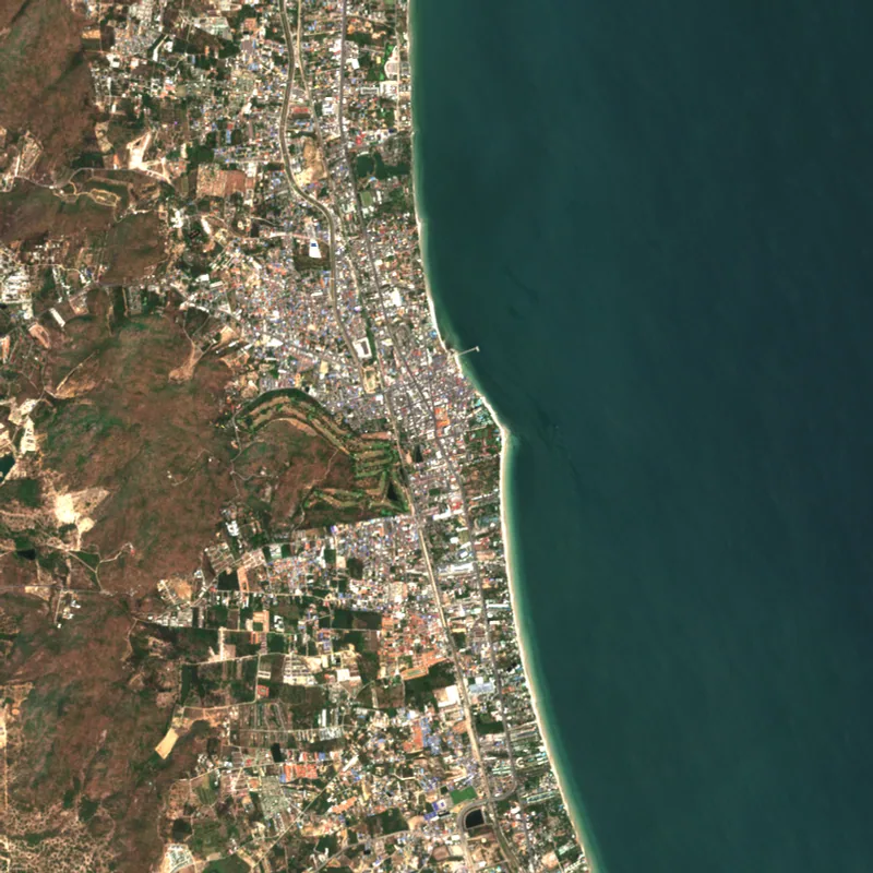 ภาพสีจริง Sentinel-2 ของหัวหิน ประจวบคีรีขันธ์ Mar 13, 2019