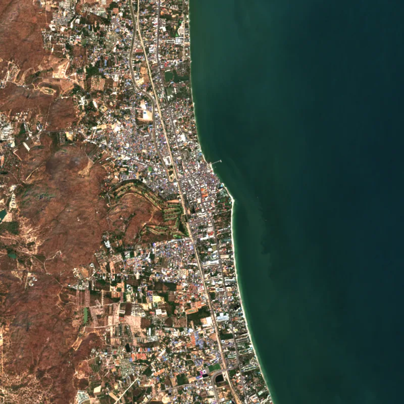 ภาพสีจริง Sentinel-2 ของหัวหิน ประจวบคีรีขันธ์ Jan 27, 2020