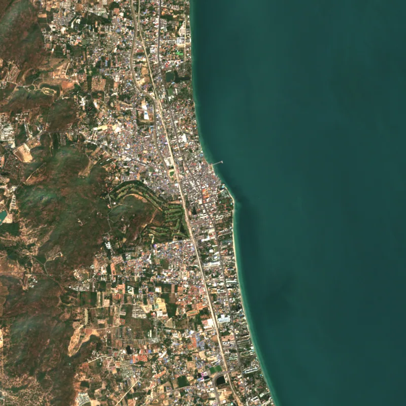 ภาพสีจริง Sentinel-2 ของหัวหิน ประจวบคีรีขันธ์ Jan 16, 2021