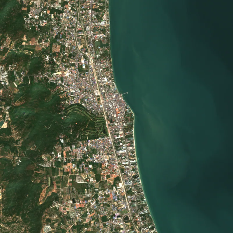 ภาพสีจริง Sentinel-2 ของหัวหิน ประจวบคีรีขันธ์ Dec 22, 2021