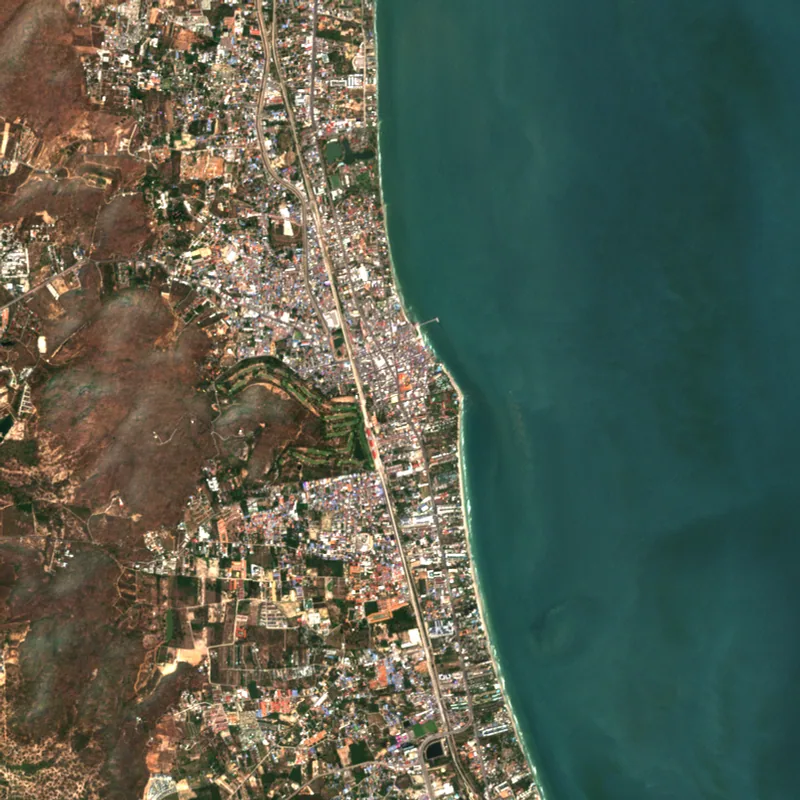 ภาพสีจริง Sentinel-2 ของหัวหิน ประจวบคีรีขันธ์ Feb 15, 2024