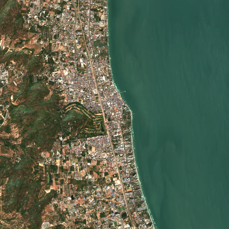 Latest Sentinel-2 image of Hua Hin, Prachuap Khiri Khan, 15 Jan 2025