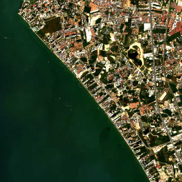 ภาพสีจริง Sentinel-2 ของจอมเทียน ชลบุรี Jan 27, 2017