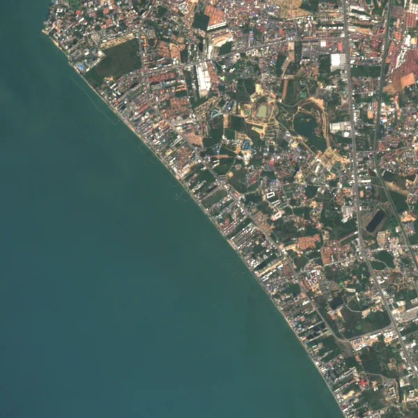 ภาพสีจริง Sentinel-2 ของจอมเทียน ชลบุรี Feb 6, 2018