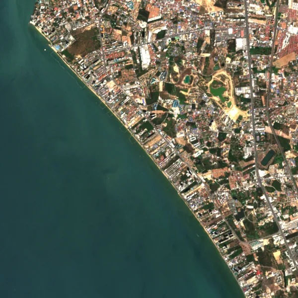 ภาพสีจริง Sentinel-2 ของจอมเทียน ชลบุรี Mar 13, 2019